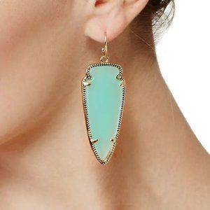 Kendra Scott Skylar Blue/Green Chalcedony Earrings - Large Arrowhead Earrings